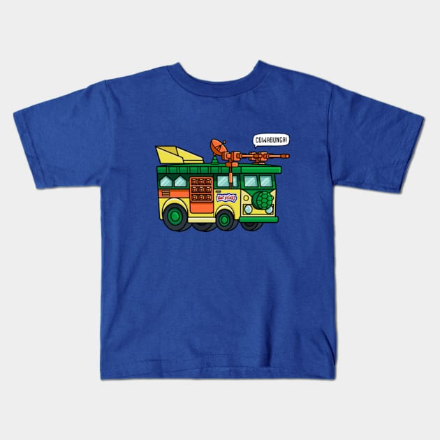 Turtle Van - Cowabunga! Kids T-Shirt by JMADISON